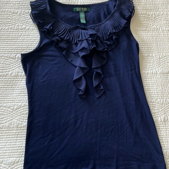 Ralph Lauren sleeveless top Navy Blue - Picture 2 of 5